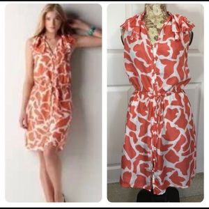 100% silk LOFT giraffe print dress